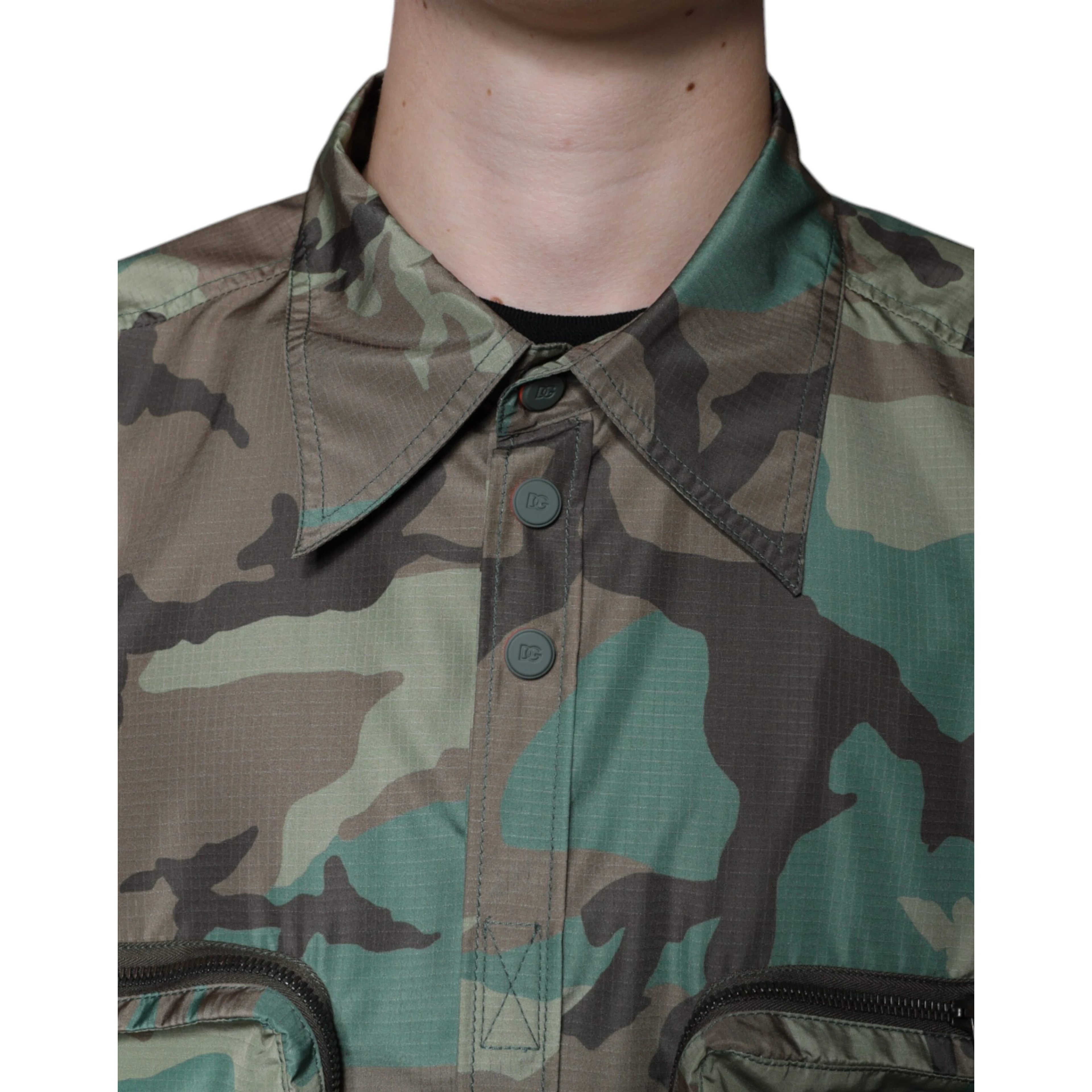 Multicolor Camouflage Button Down Shirt