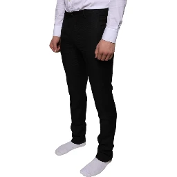 Black Wool Skinny Dress Formal Pants