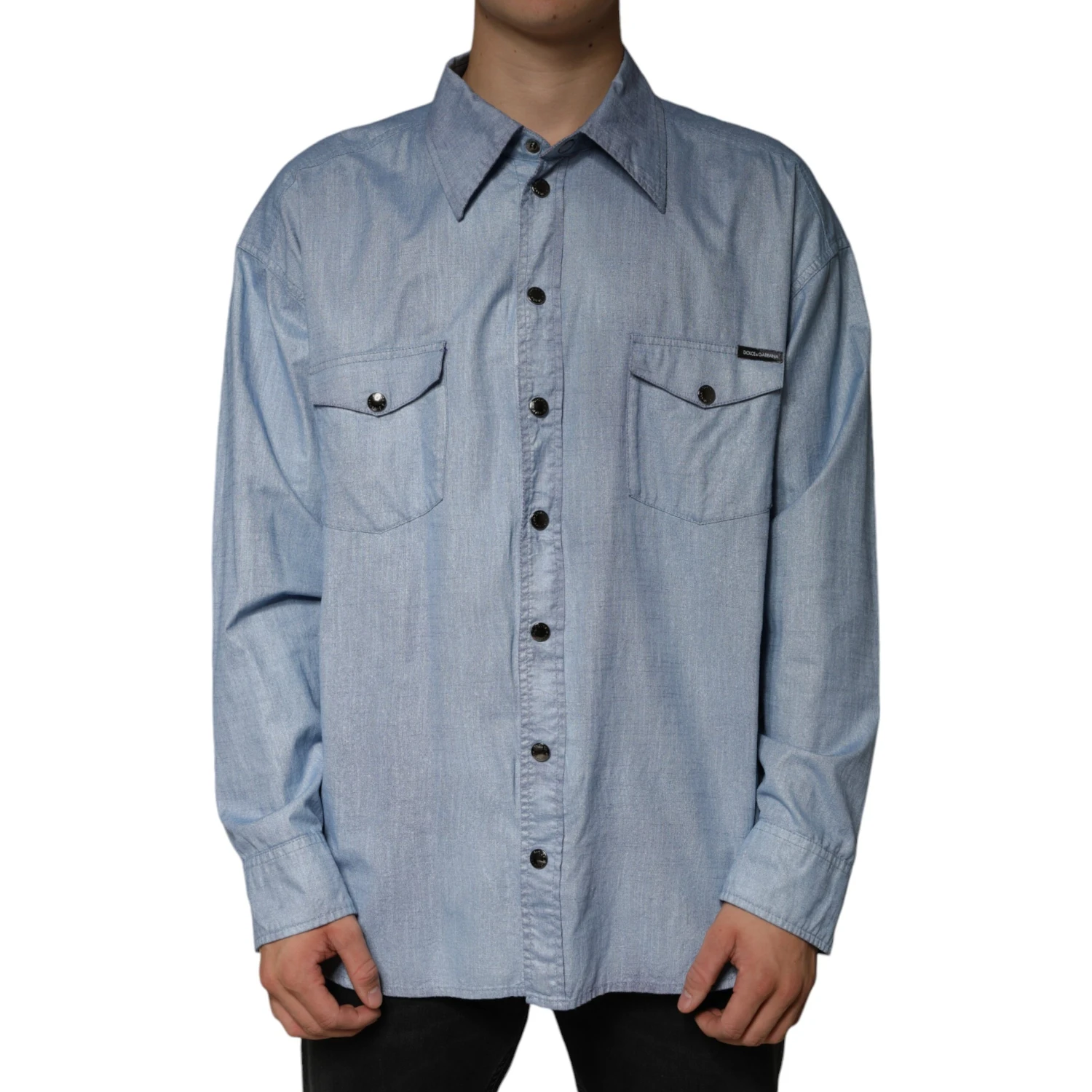 Light Blue Cotton Button Down Casual Shirt