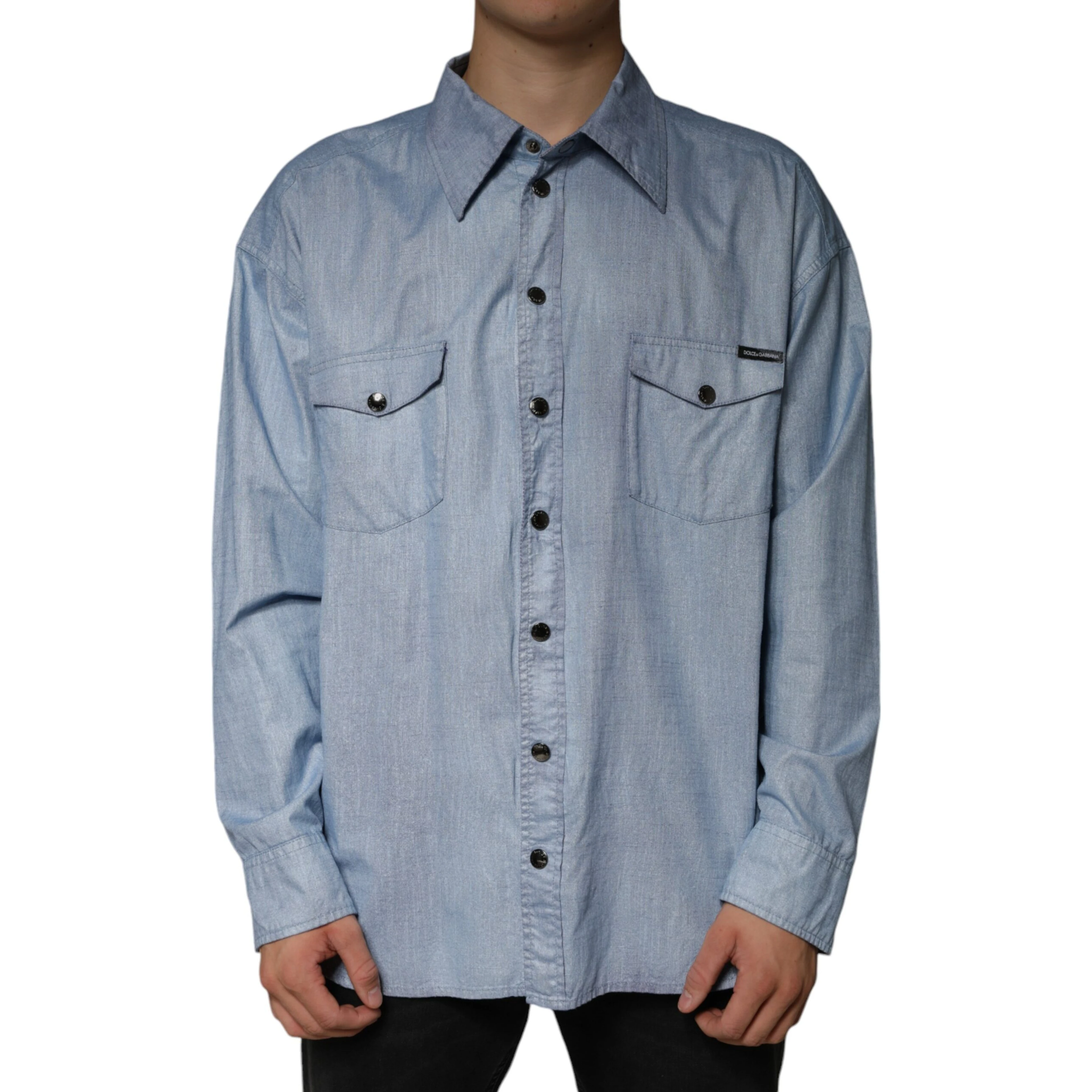 Light Blue Cotton Button Down Casual Shirt