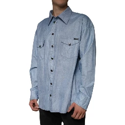 Light Blue Cotton Button Down Casual Shirt
