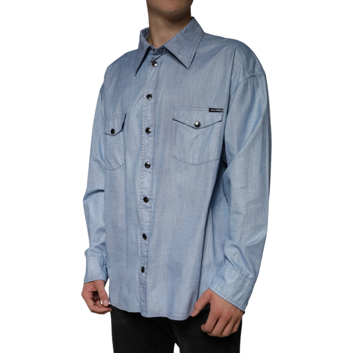 Light Blue Cotton Button Down Casual Shirt