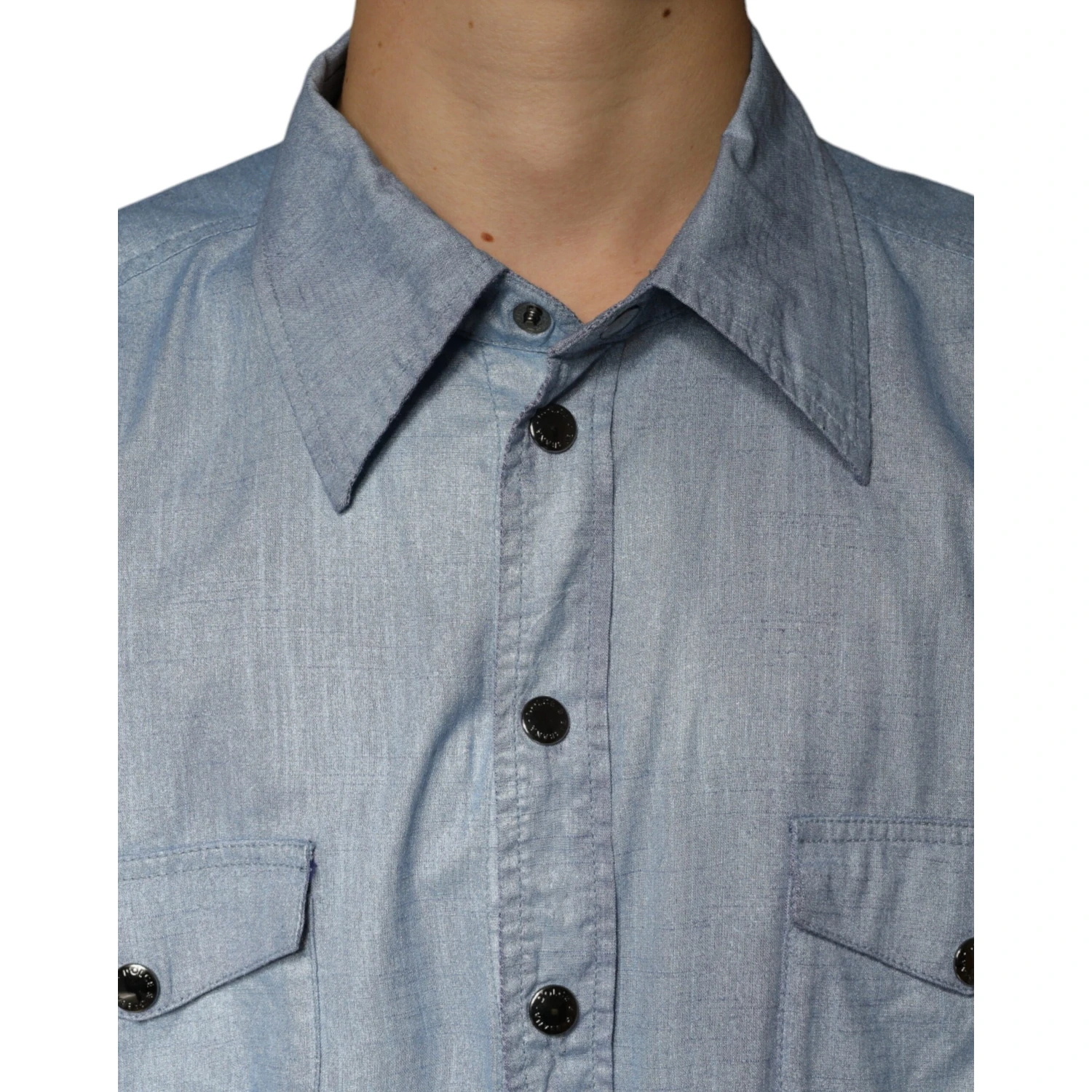 Light Blue Cotton Button Down Casual Shirt