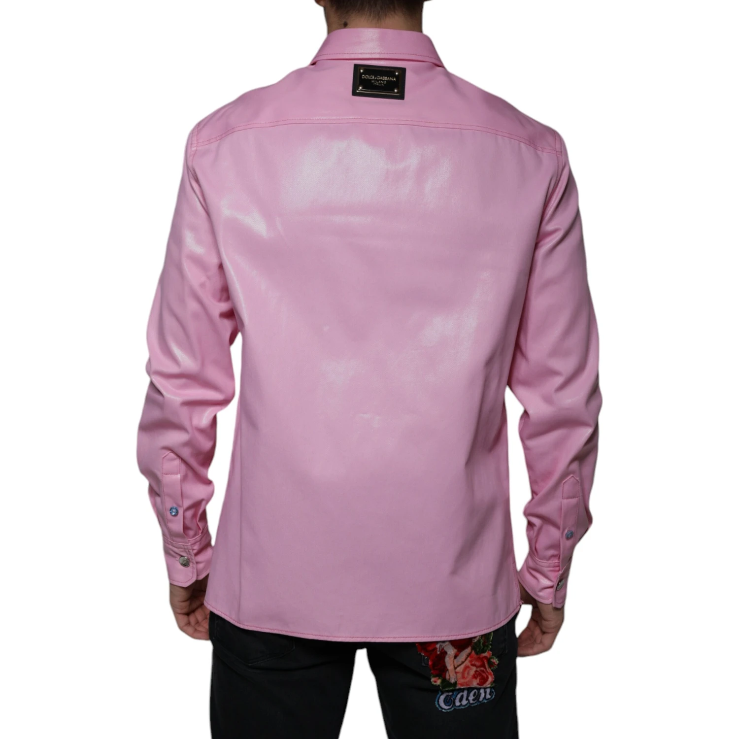 Pink Cotton Collared Button Down Shirt