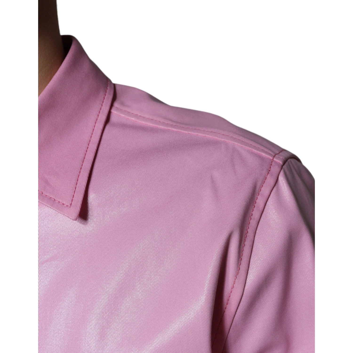 Pink Cotton Collared Button Down Shirt