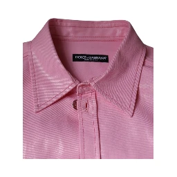 Pink Cotton Collared Button Down Shirt