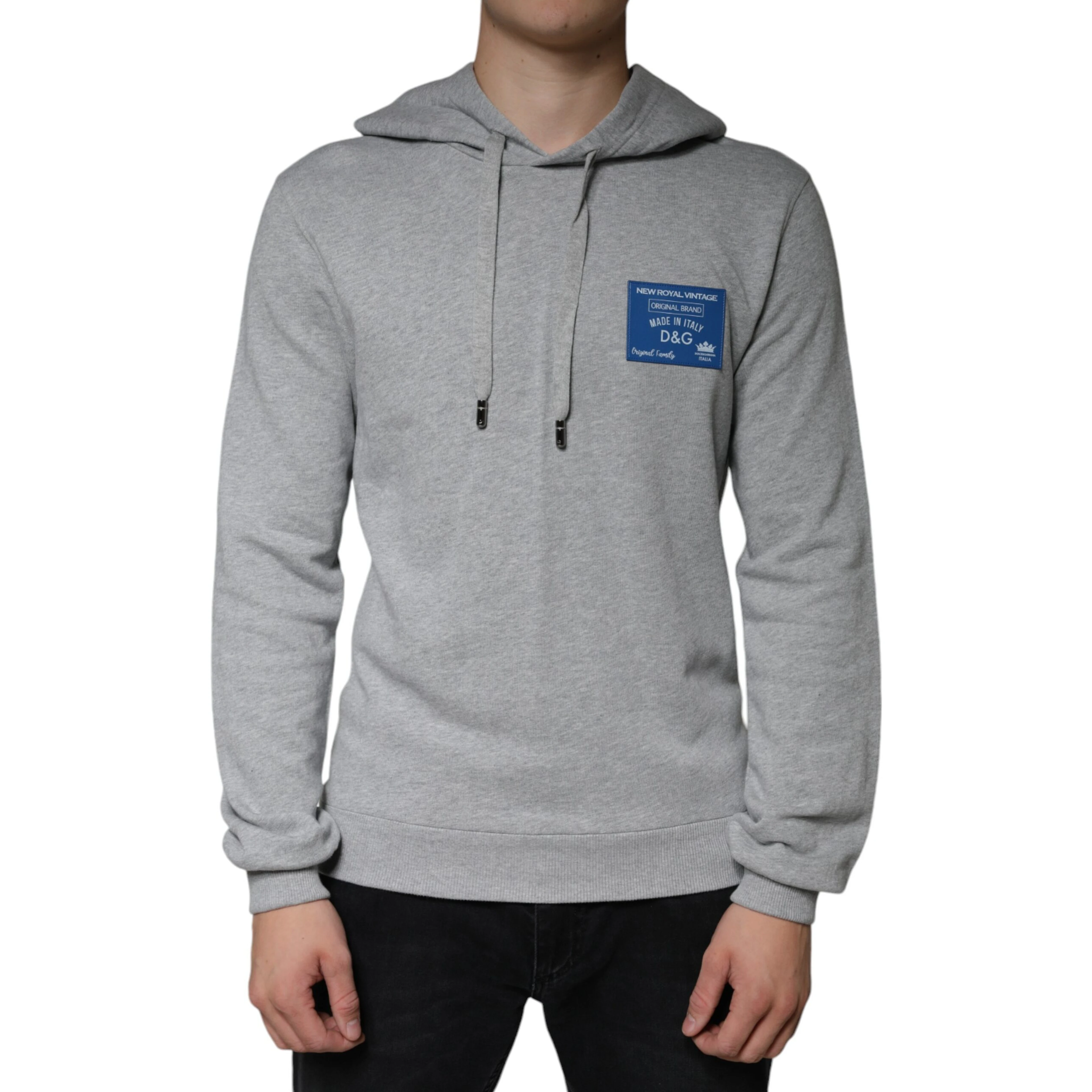 Gray Cotton Logo Hooded Sweatshirt Sweater