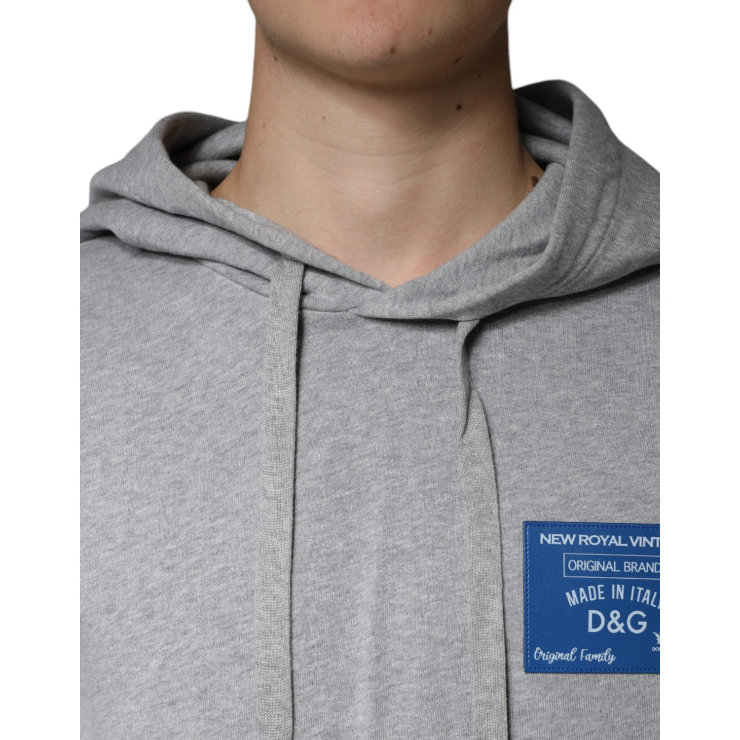 Gray Cotton Logo Hooded Sweatshirt Sweater
