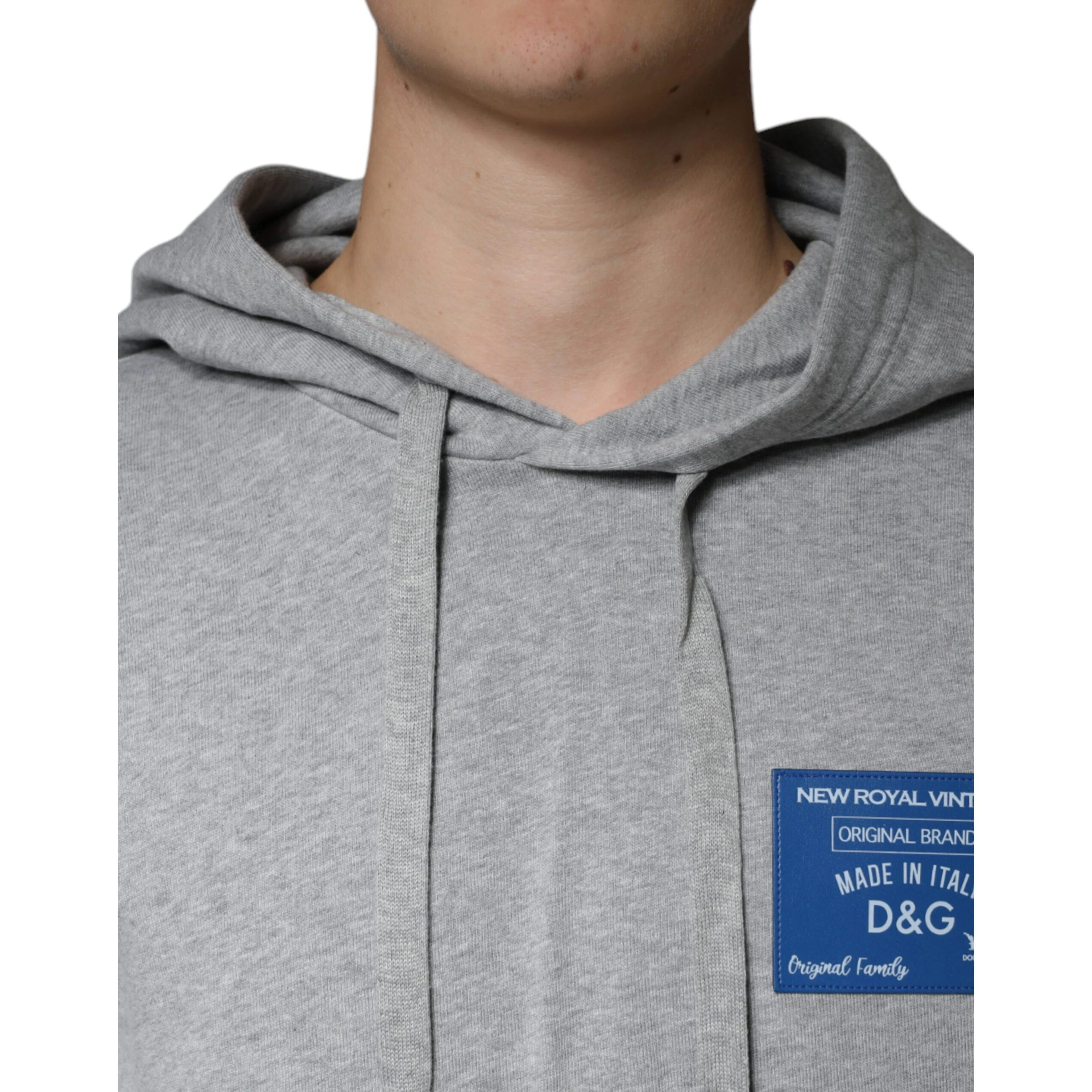Gray Cotton Logo Hooded Sweatshirt Sweater