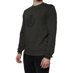 Army Green DG Crown Crew Neck Pullover Sweater