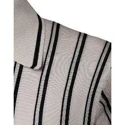 White Black Stripe Polo Short Sleeve T-shirt