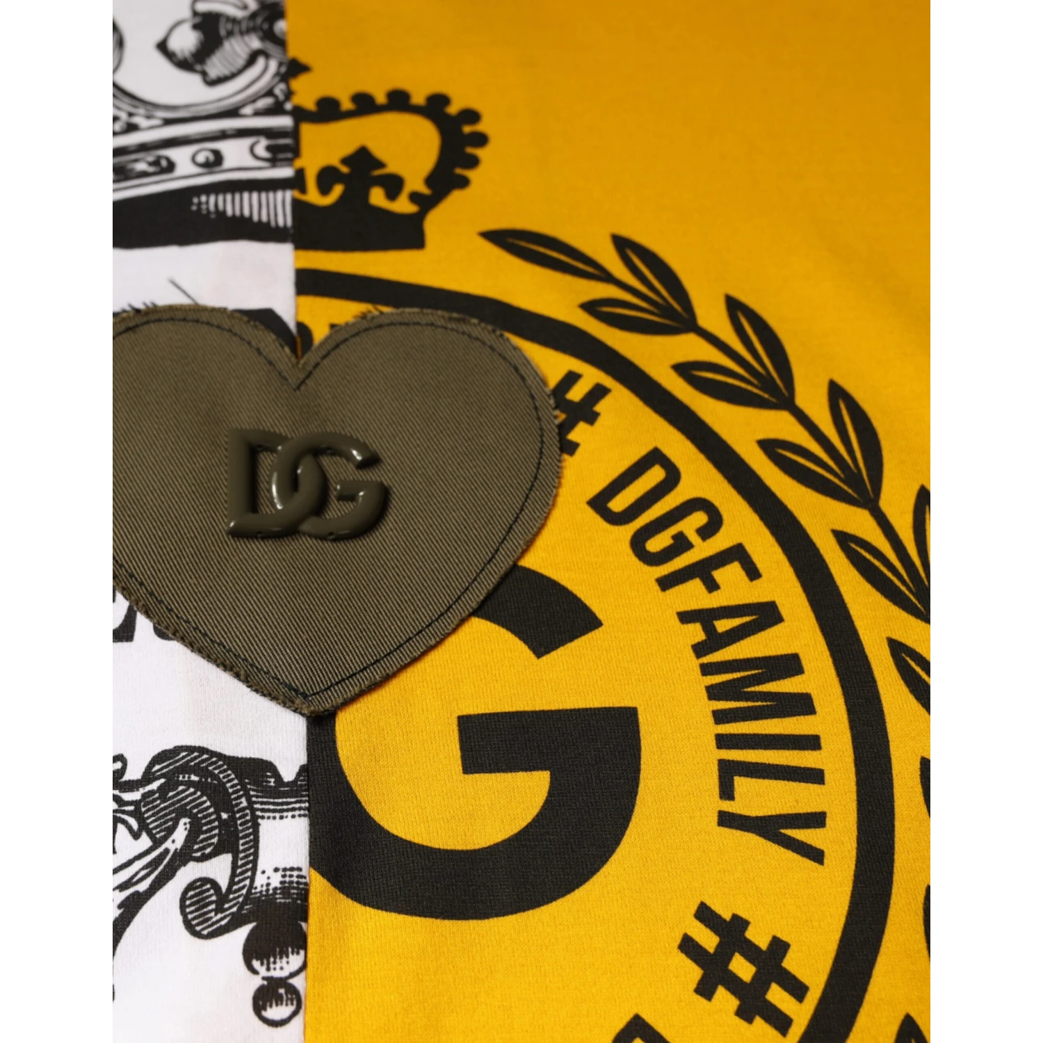 White Yellow Logo Print Short Sleeve T-shirt