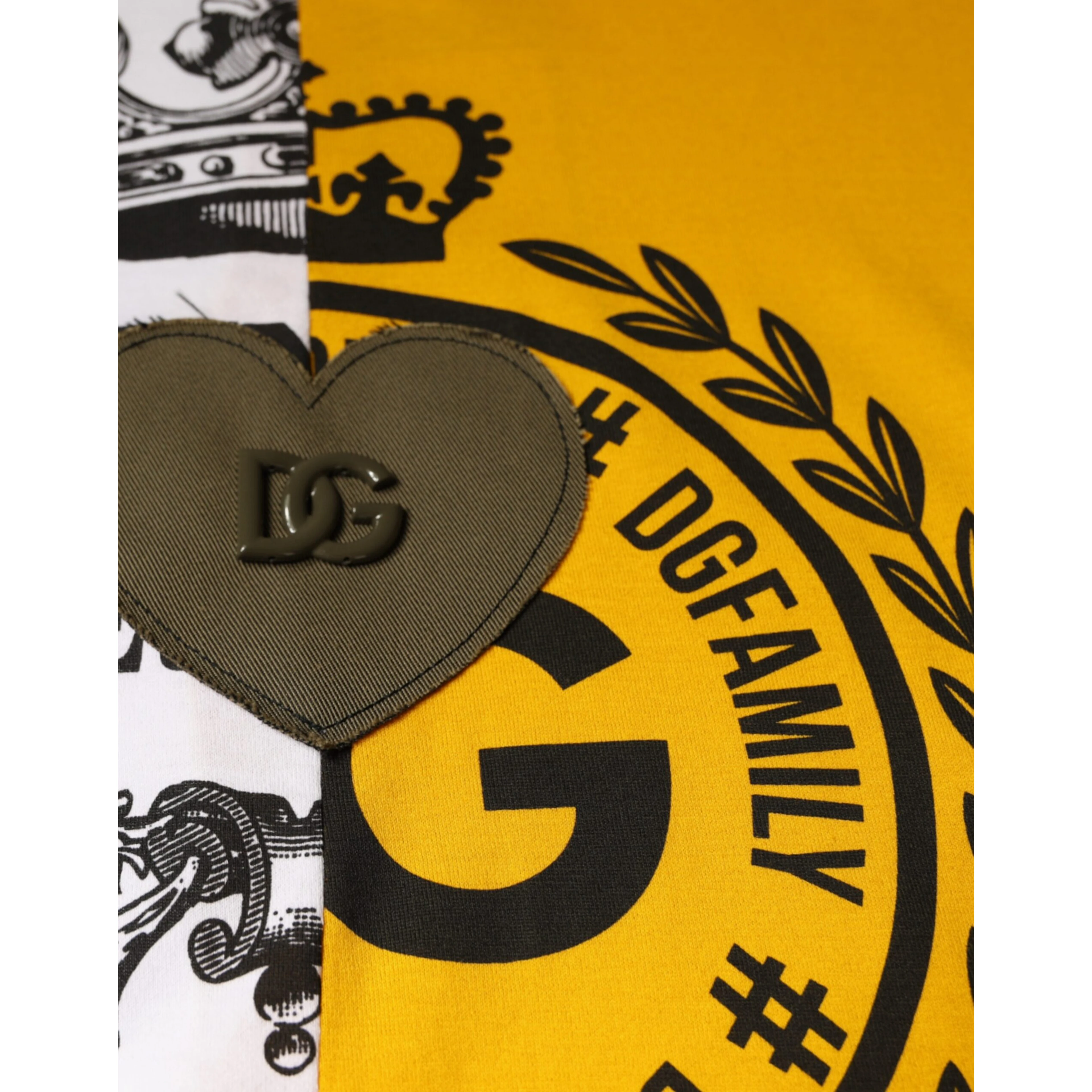 White Yellow Logo Print Short Sleeve T-shirt