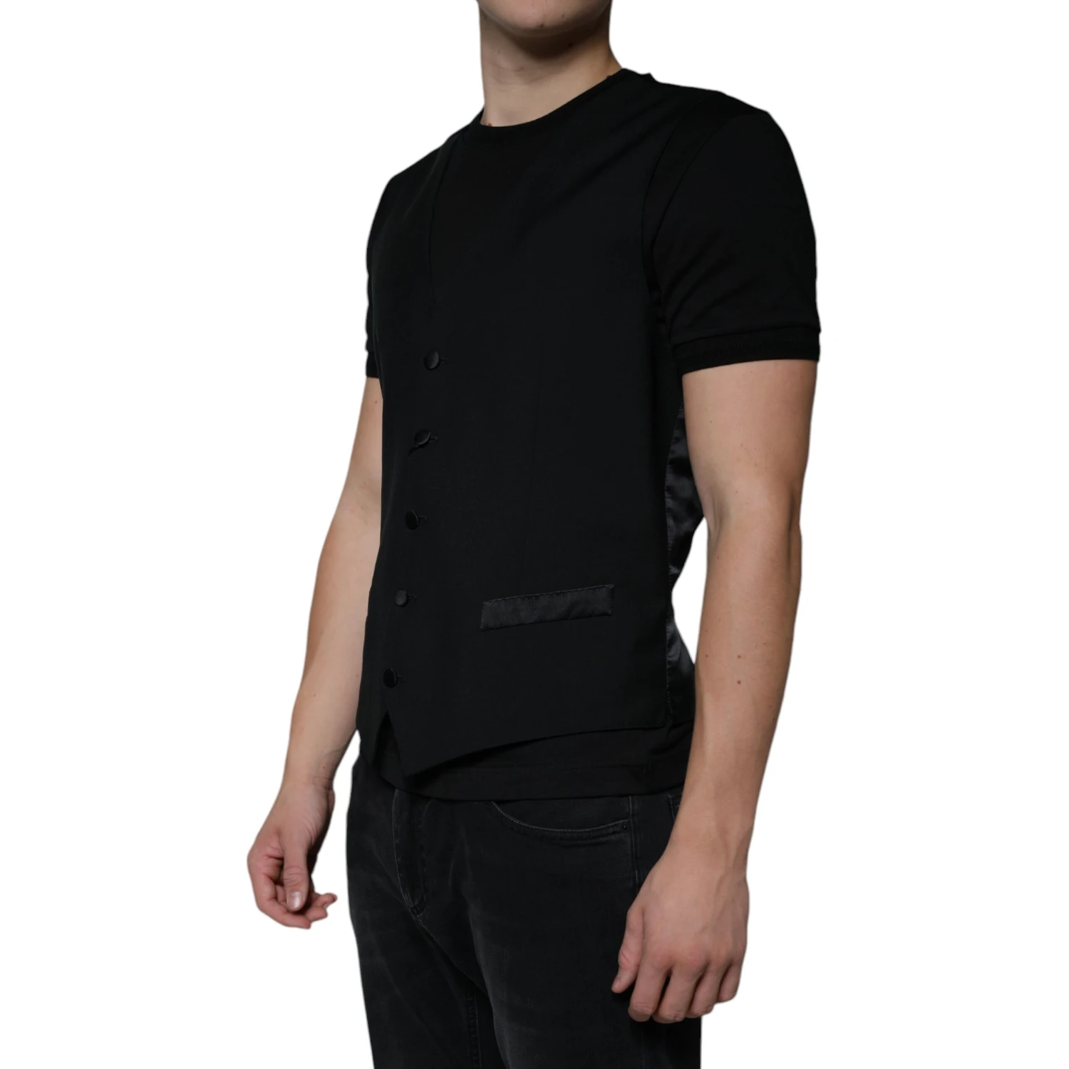 Black Wool Formal Dress Men Waistcoat Vest