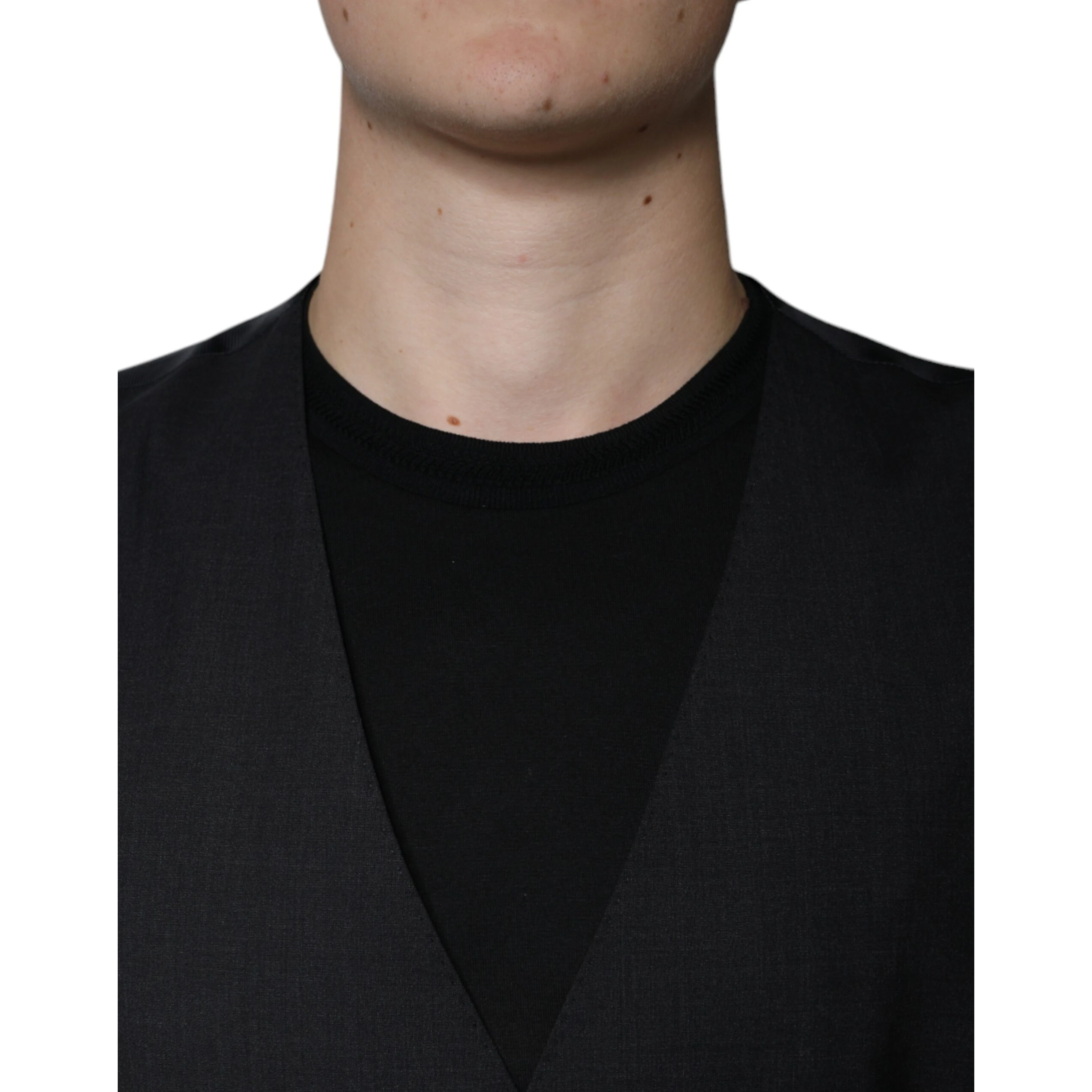 Black Wool Waistcoat Dress Formal Vest