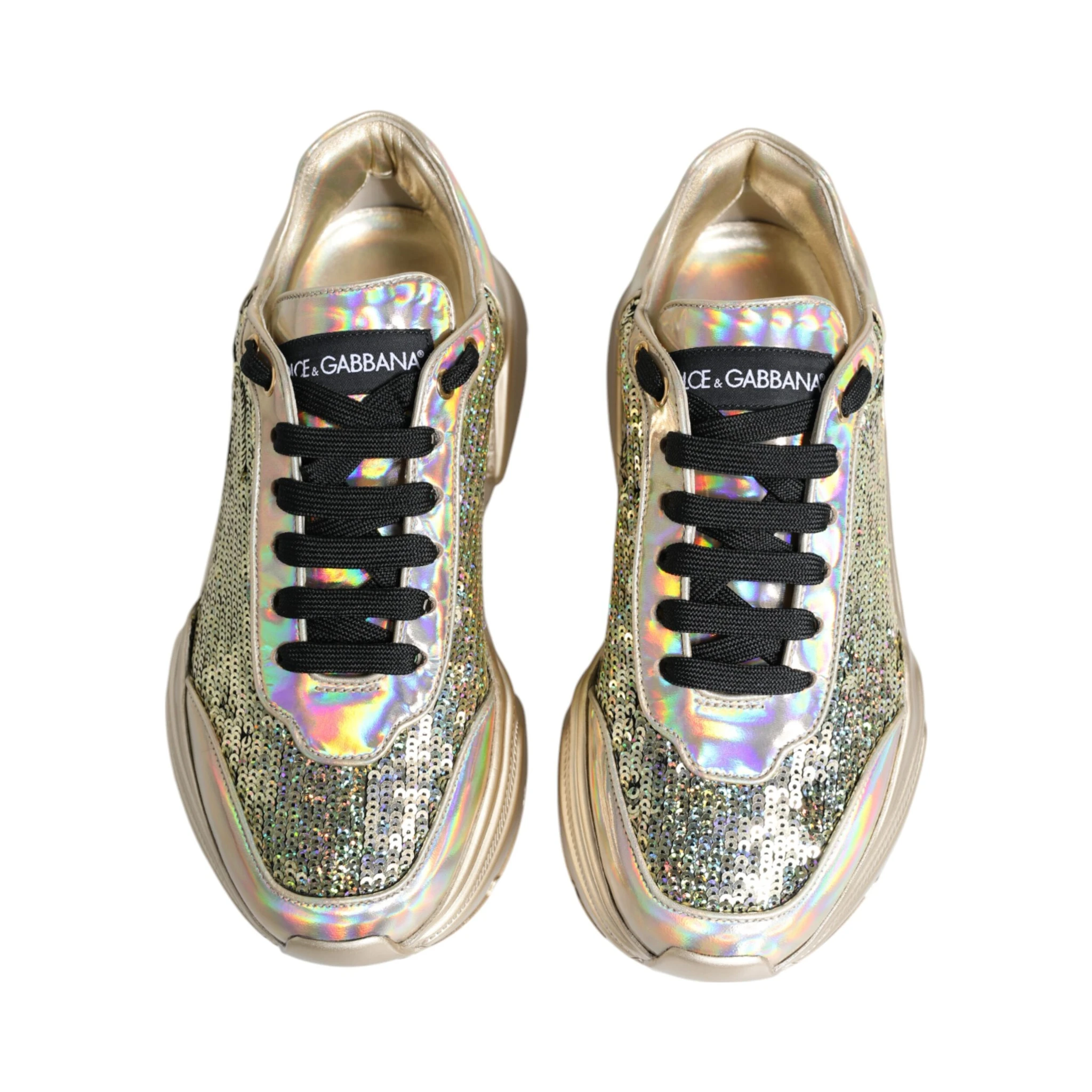 Gold Sequin Iridiscent Daymaster Sneakers Shoes