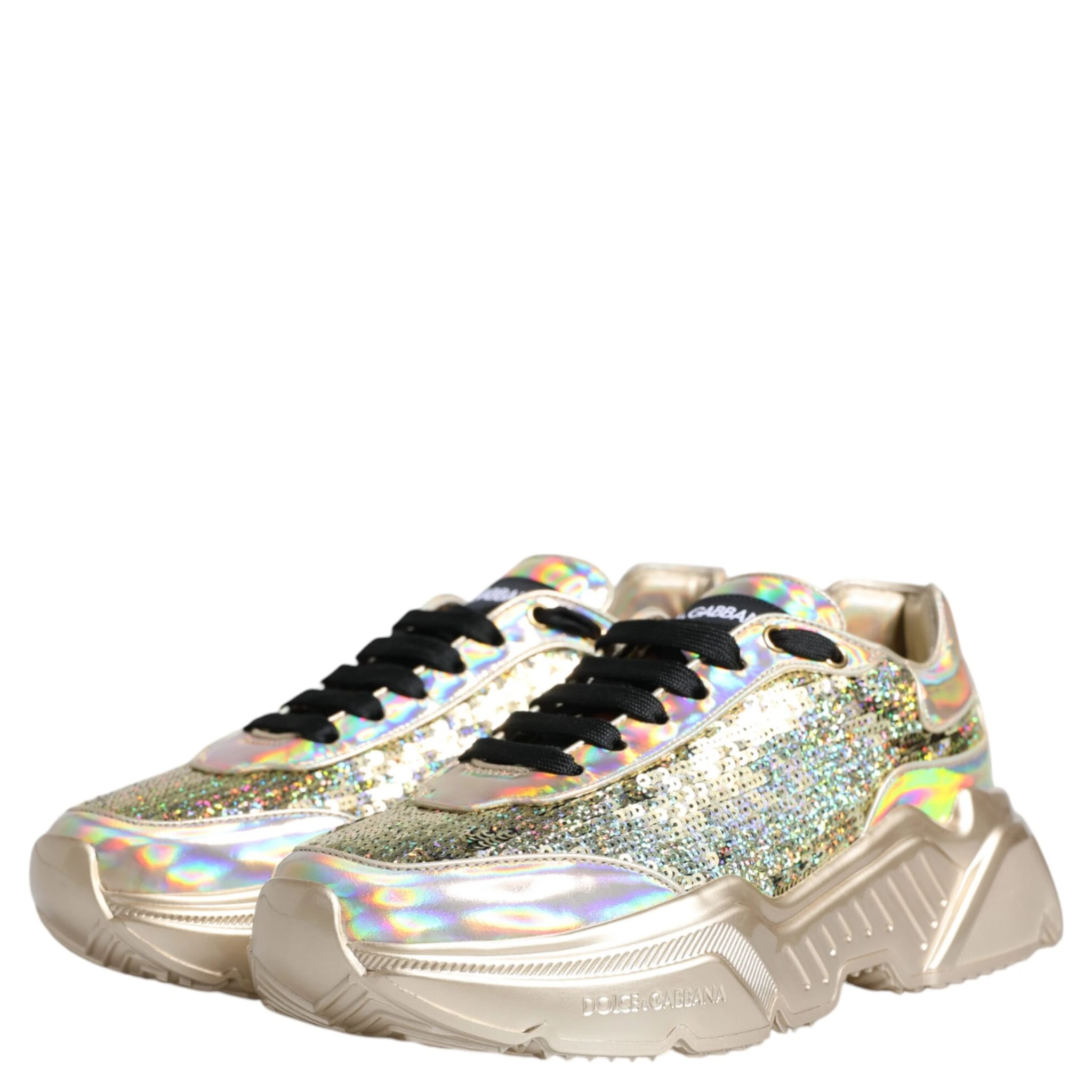 Gold Sequin Iridiscent Daymaster Sneakers Shoes