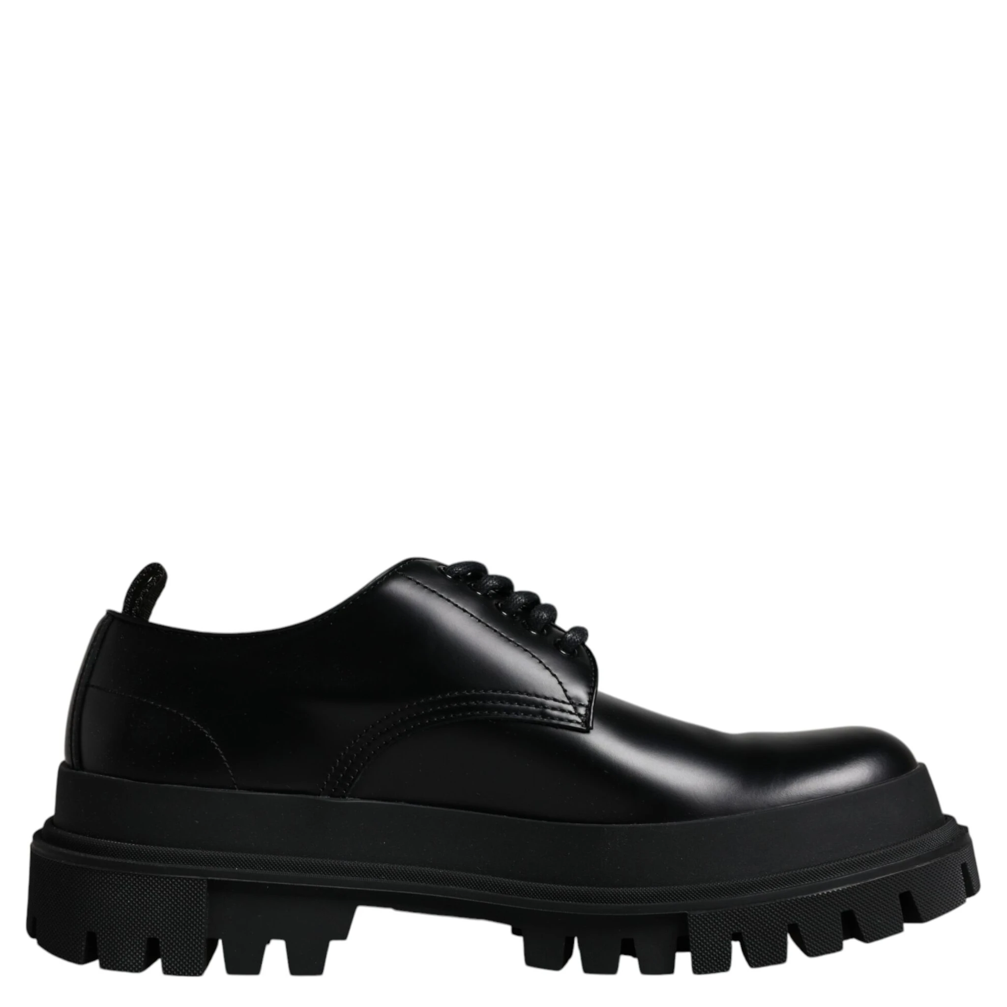 Black Leather Lace Up Trekking Dress Shoes