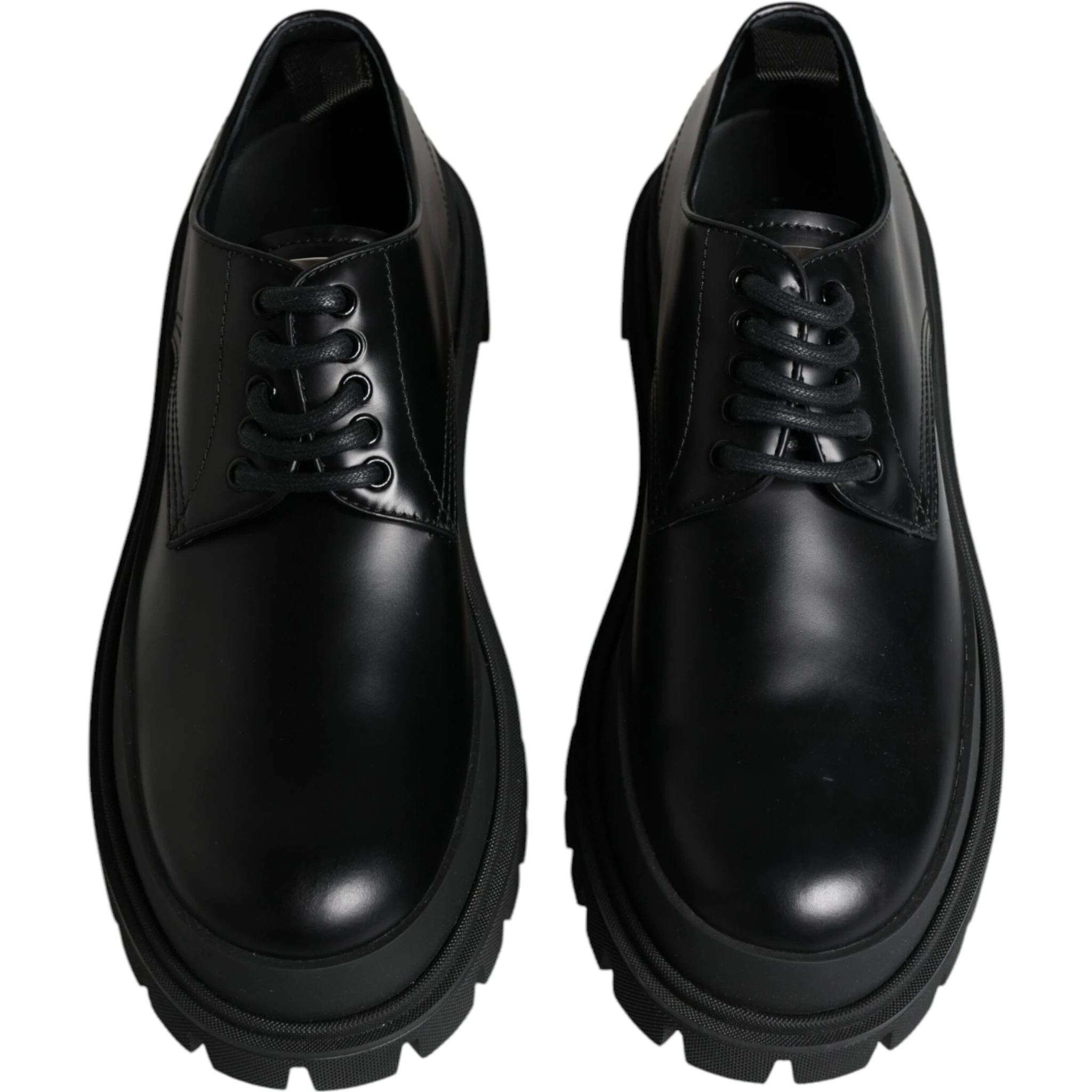 Black Leather Lace Up Trekking Dress Shoes