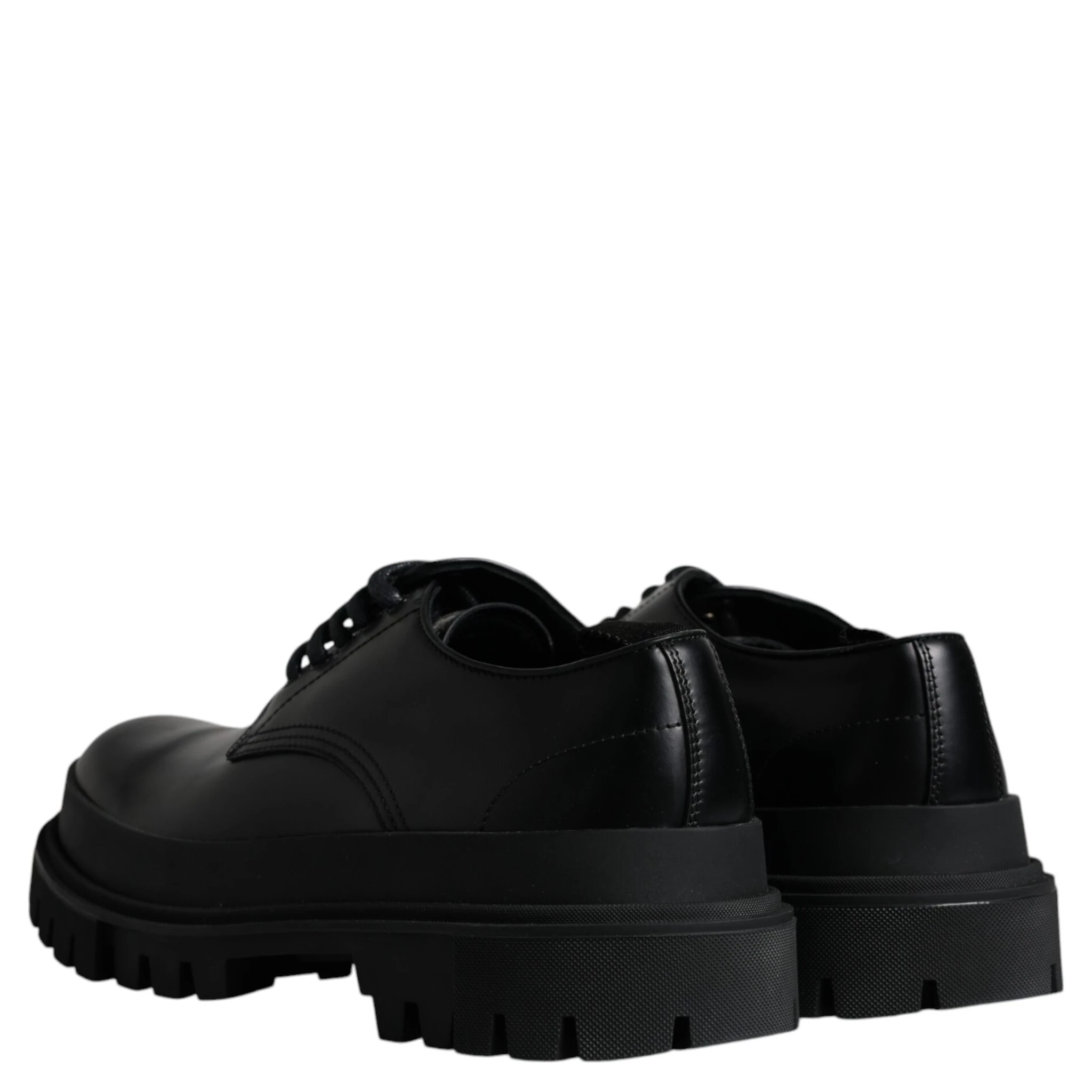 Black Leather Lace Up Trekking Dress Shoes