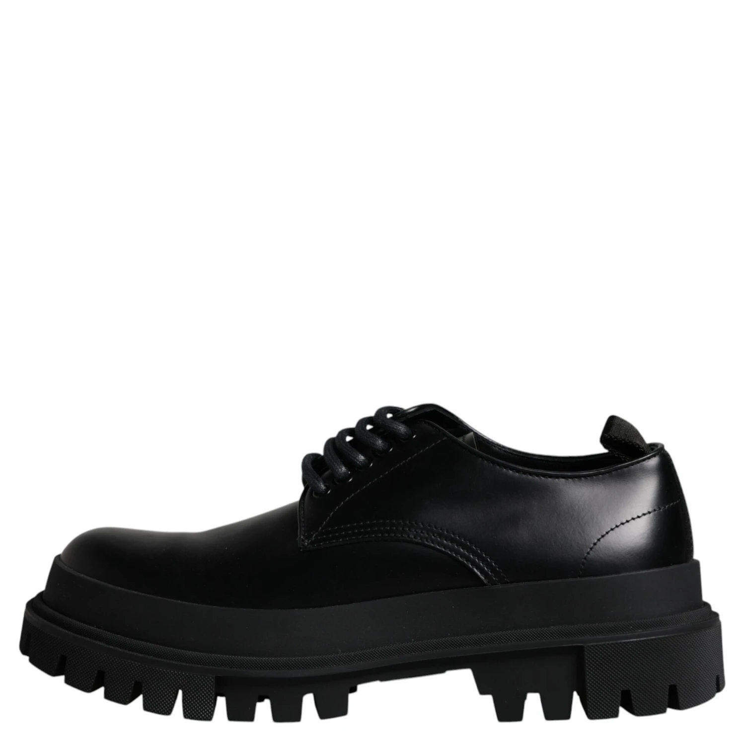 Black Leather Lace Up Trekking Dress Shoes