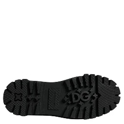 Black Leather Lace Up Trekking Dress Shoes