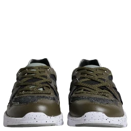 Multicolor Canvas Leather Low Top Sneaker Shoes