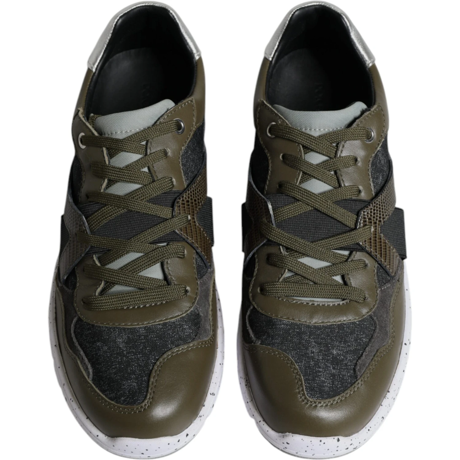 Multicolor Canvas Leather Low Top Sneaker Shoes