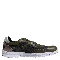 Multicolor Canvas Leather Low Top Sneaker Shoes