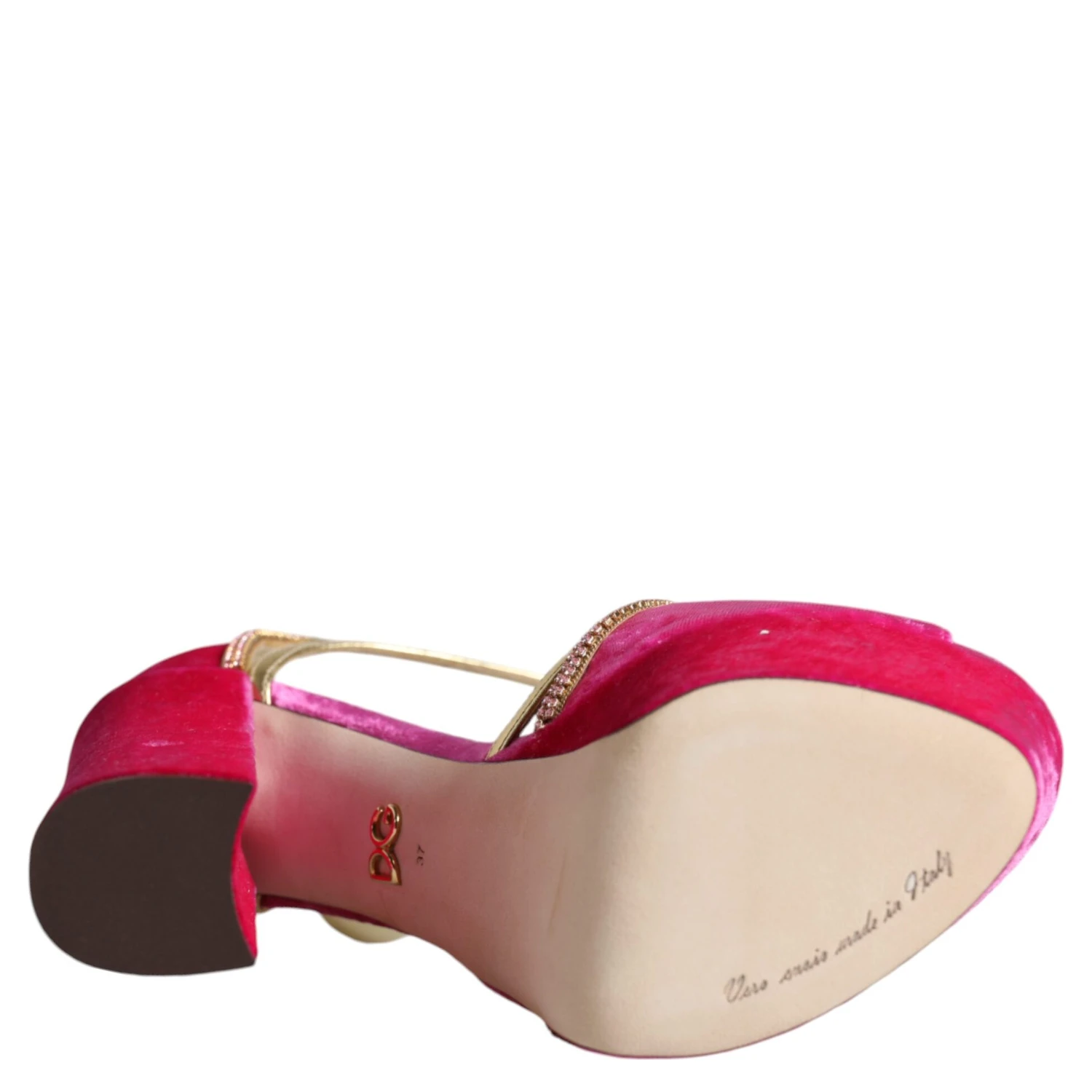 Pink Velvet Platform Ankle Strap Heel Sandals Shoes