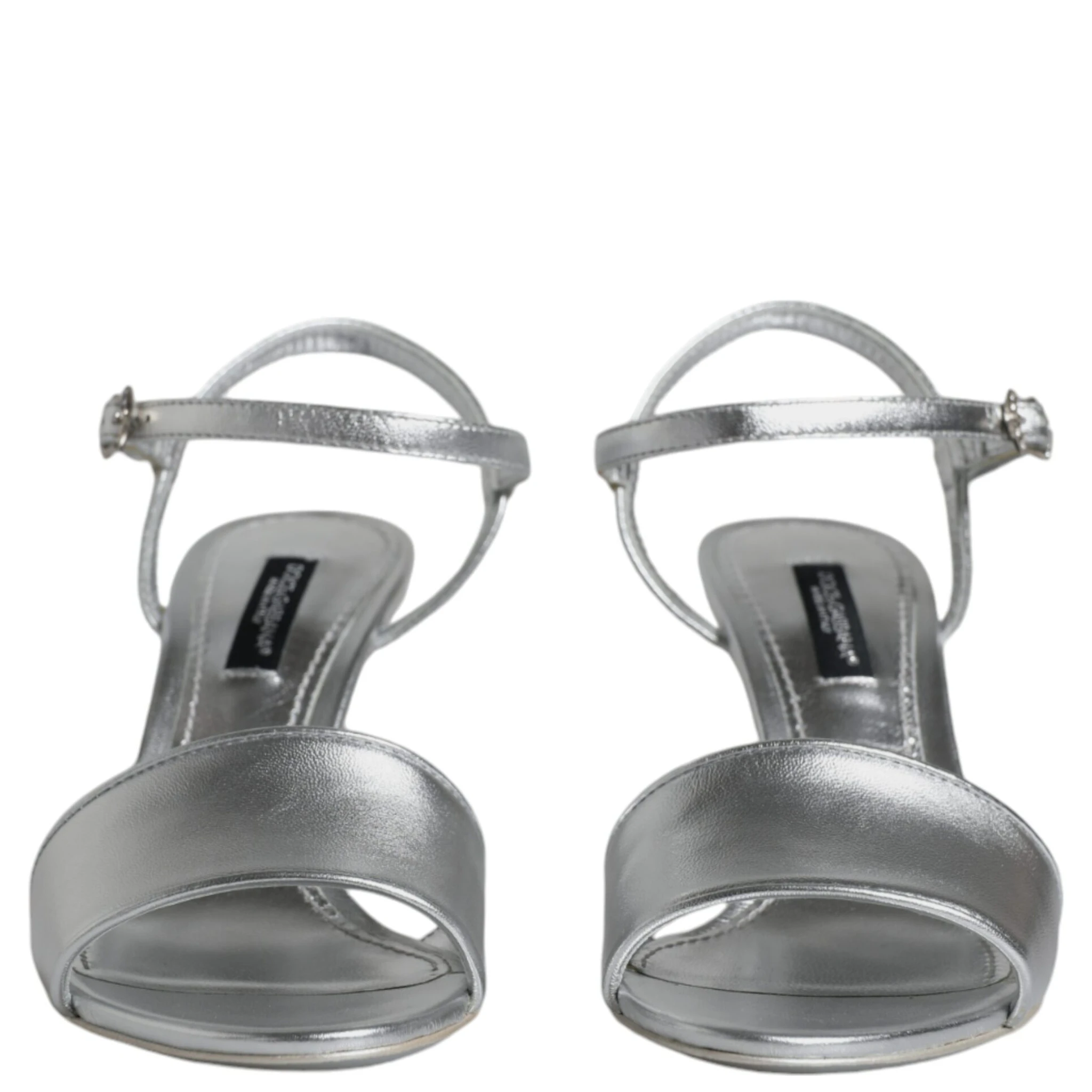 Silver KEIRA Heels Ankle Strap Sandals Shoes