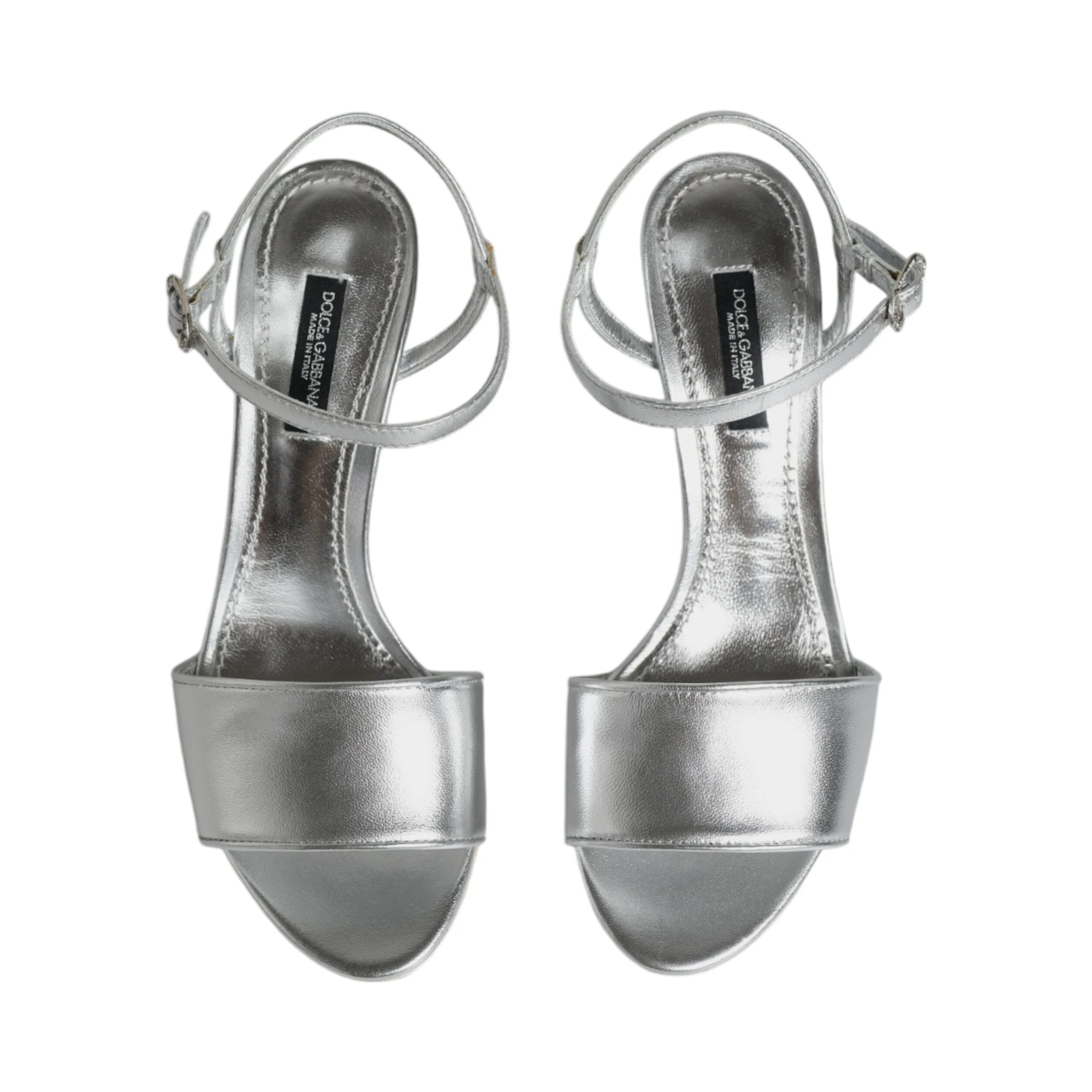 Silver KEIRA Heels Ankle Strap Sandals Shoes