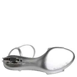 Silver KEIRA Heels Ankle Strap Sandals Shoes