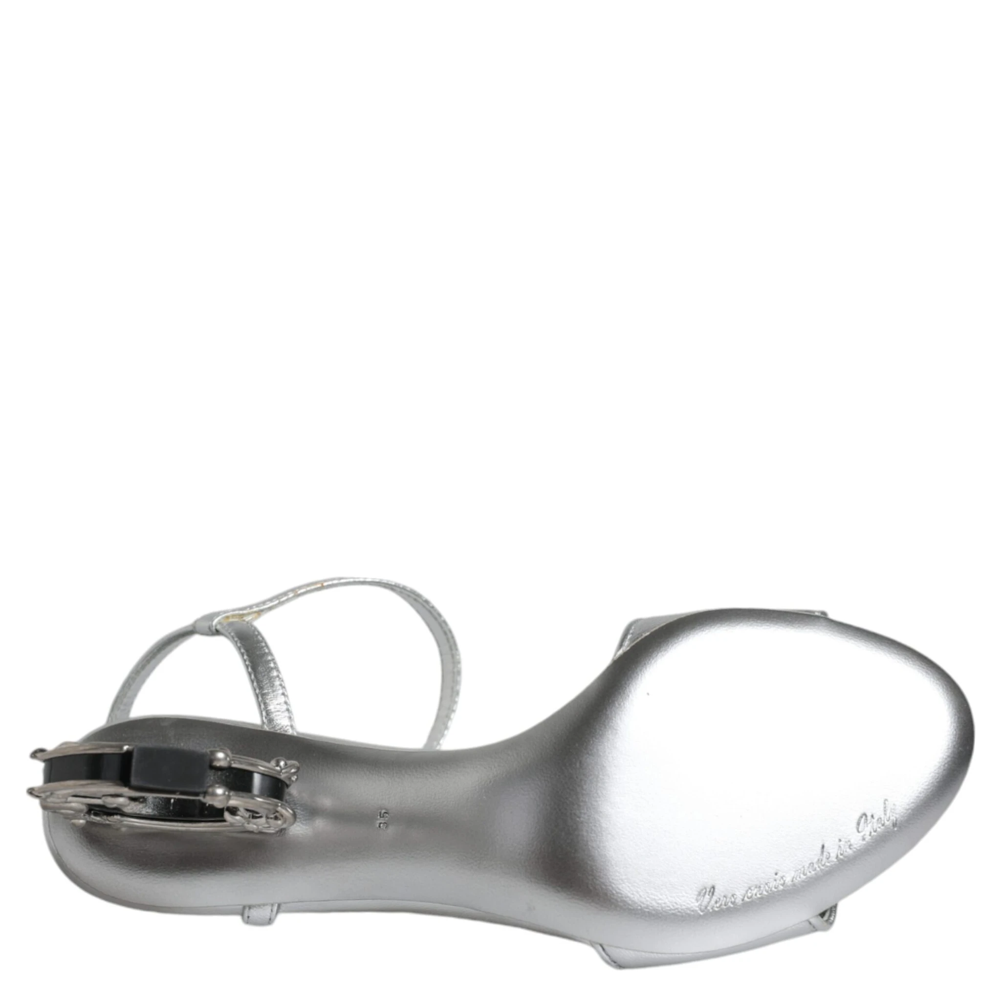 Silver KEIRA Heels Ankle Strap Sandals Shoes