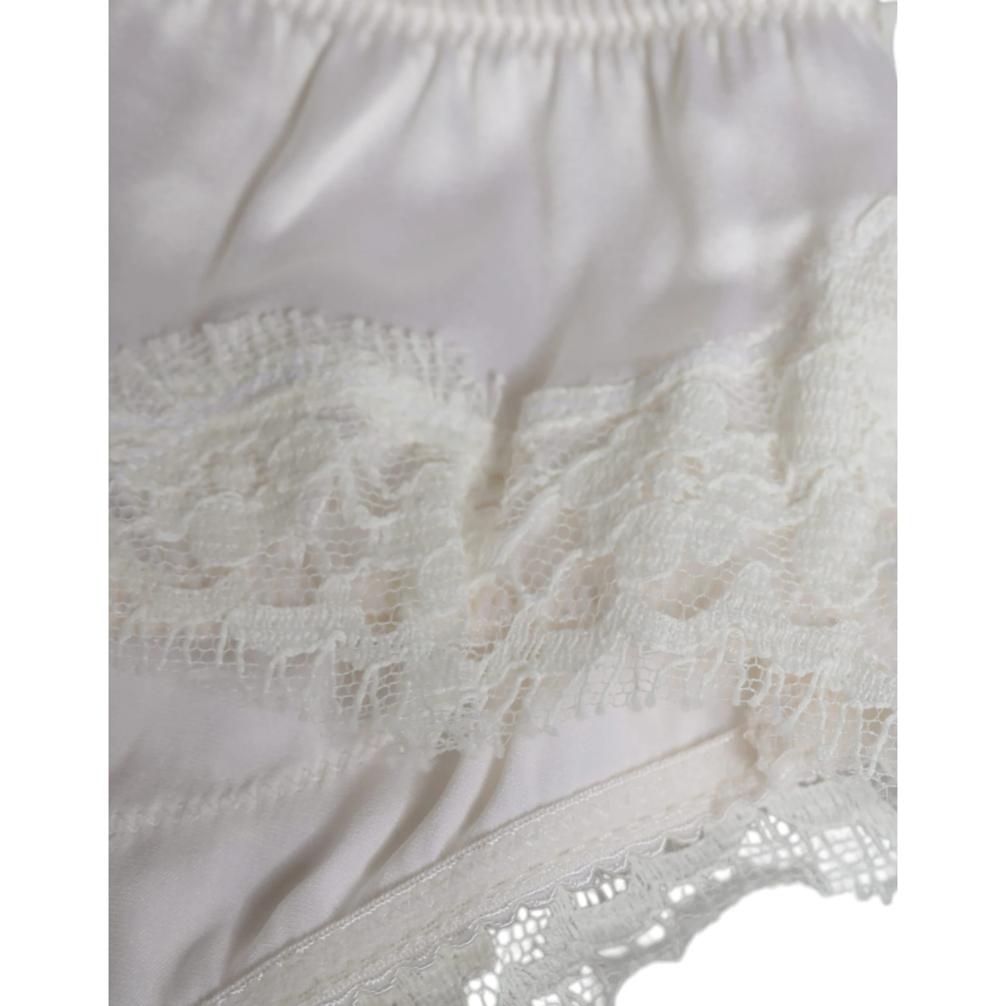 White Silk Stretch Panty Balconette Bra Underwear