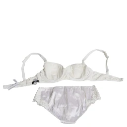 White Silk Stretch Panty Balconette Bra Underwear
