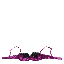 Purple Silk Underwired Balconette Bra Underwear