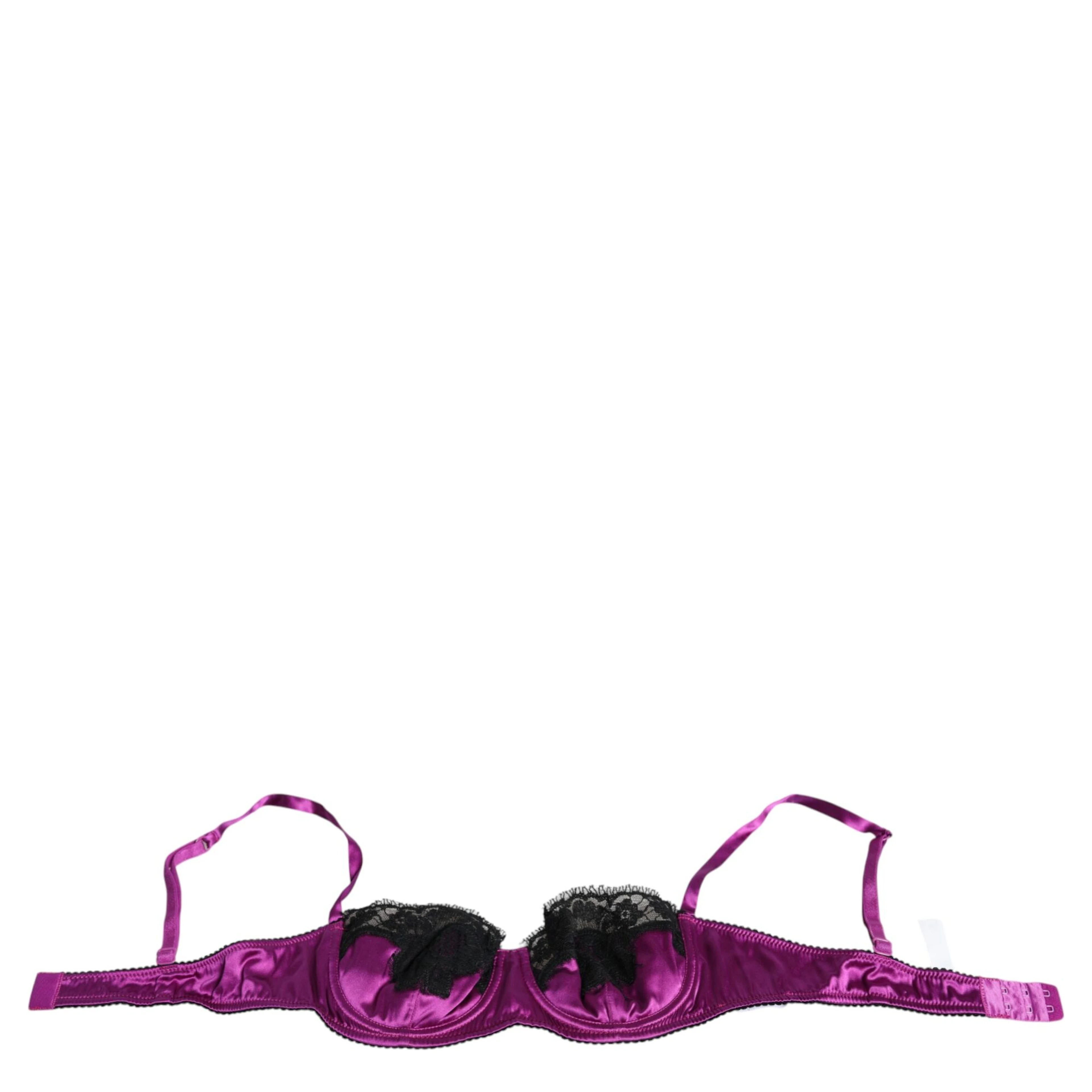 Purple Silk Underwired Balconette Bra Underwear