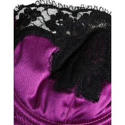 Purple Silk Underwired Balconette Bra Underwear
