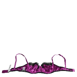Purple Silk Underwired Balconette Bra Underwear