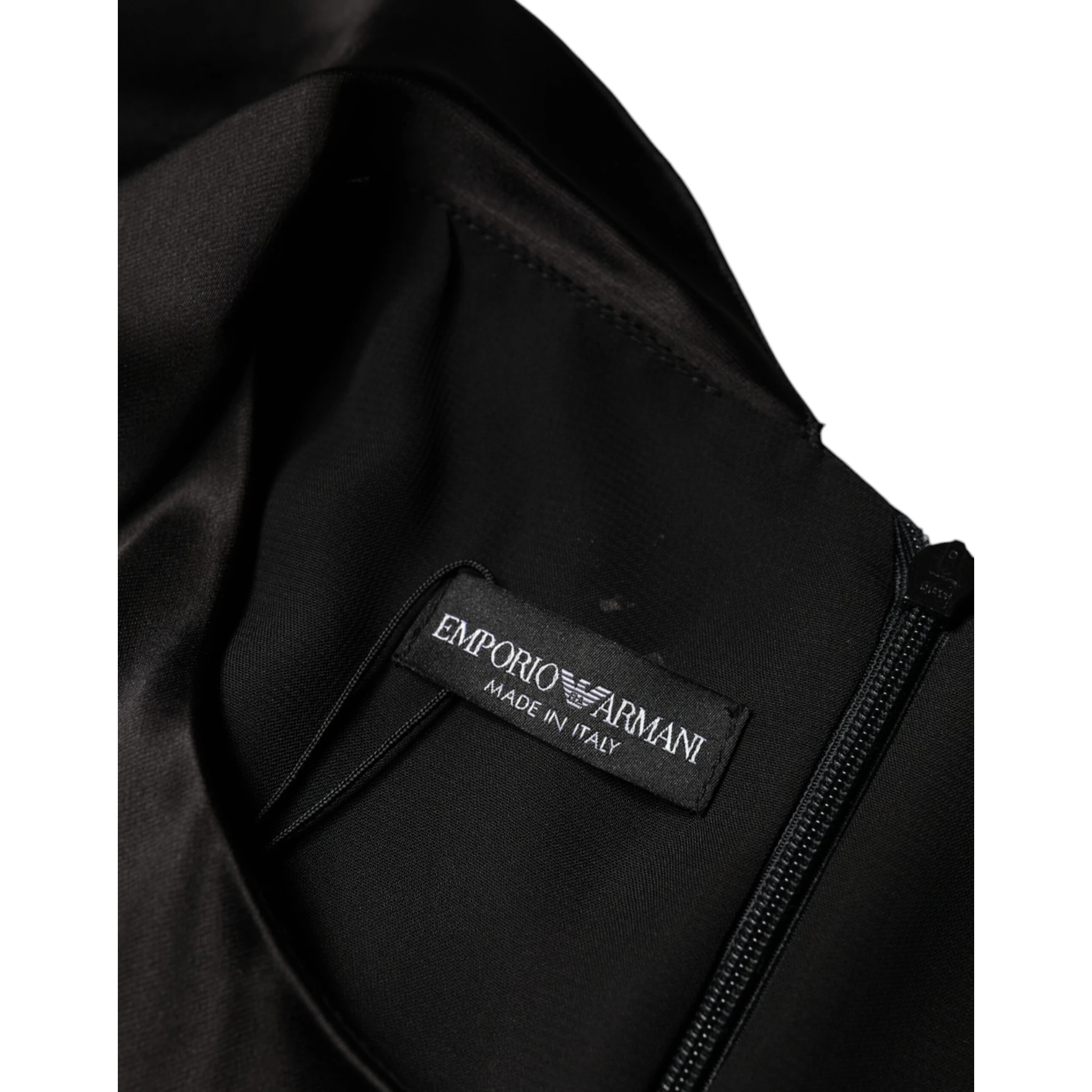 Black Satin Long Sleeves Wrap Sheath Mini Dress