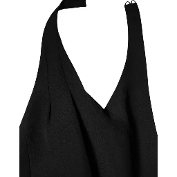 Black Sleeveless Halter Sheath Long Gown Dress