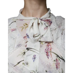 White Floral Ruffles Lace Long Sleeves Maxi Dress