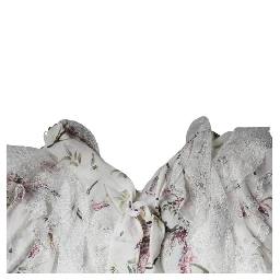 White Floral Ruffles Lace Long Sleeves Maxi Dress