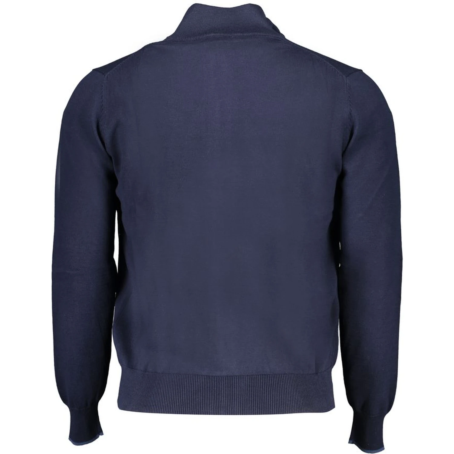 Men's blue cotton sweater with a full zip