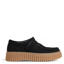 Black Suede Leather Platform Pumps