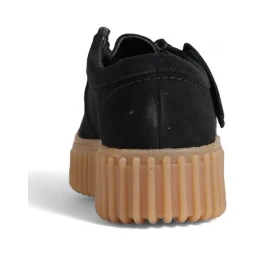 Black Suede Leather Platform Pumps