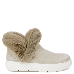 Beige Leather Chunky Sneakers