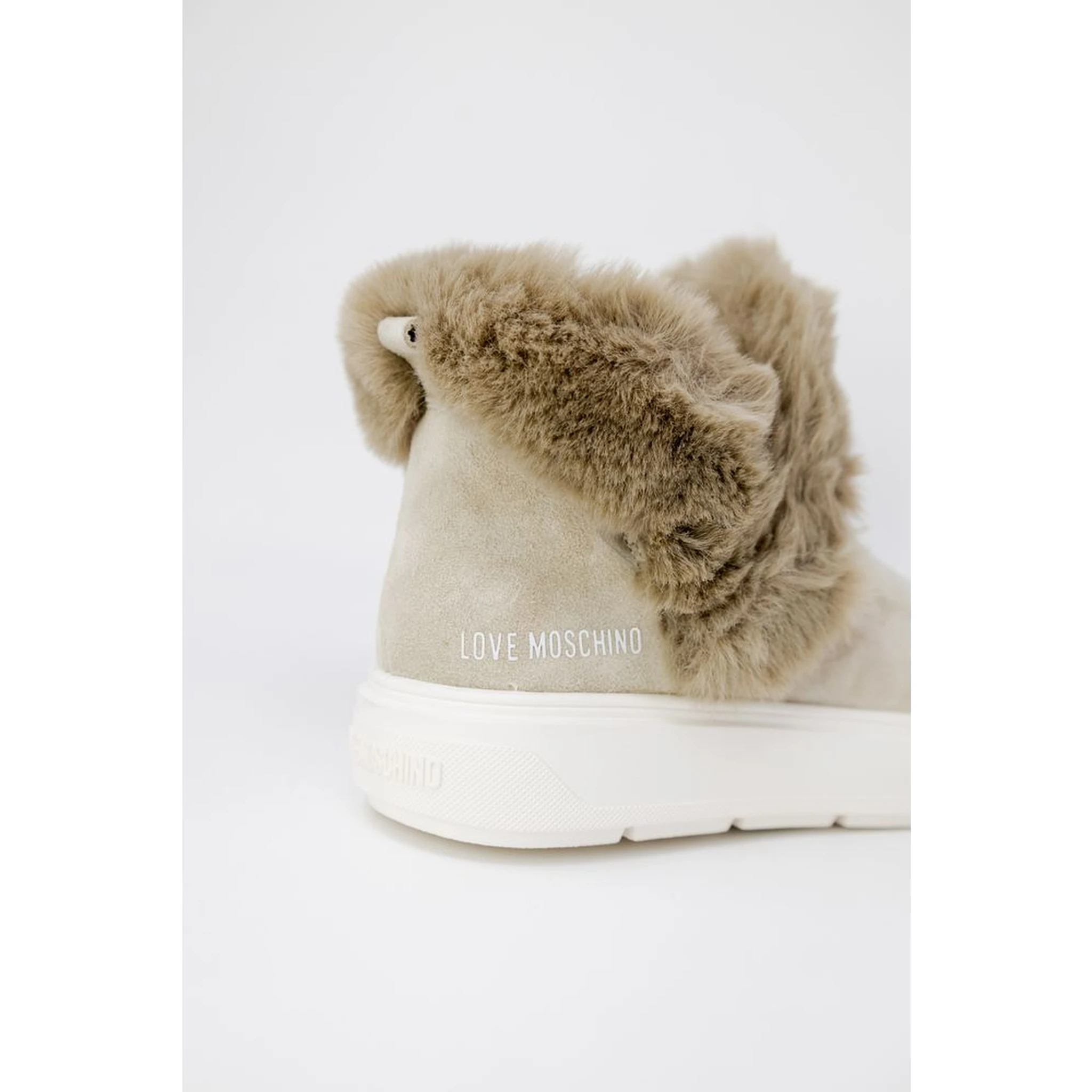 Beige Leather Chunky Sneakers