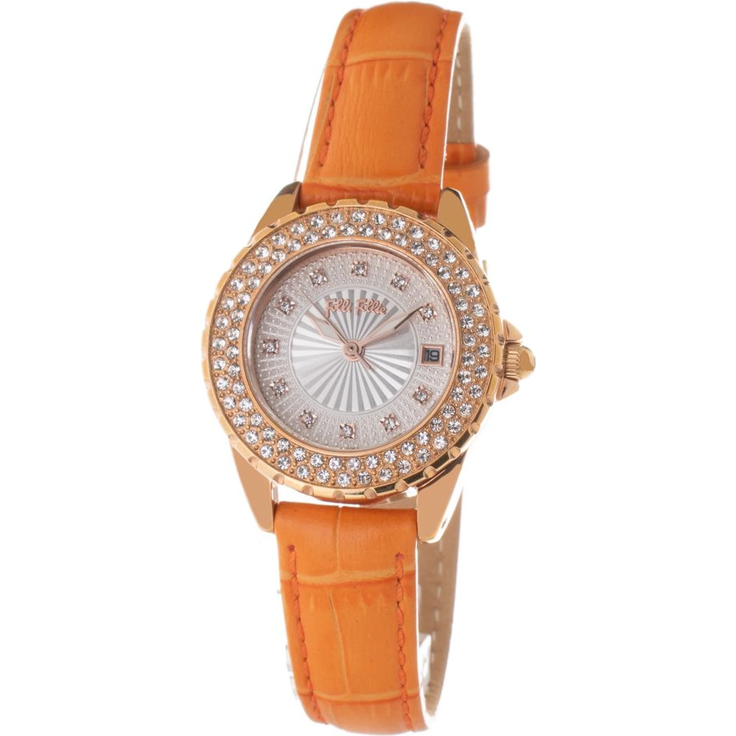 Orange Leather Dress Watch